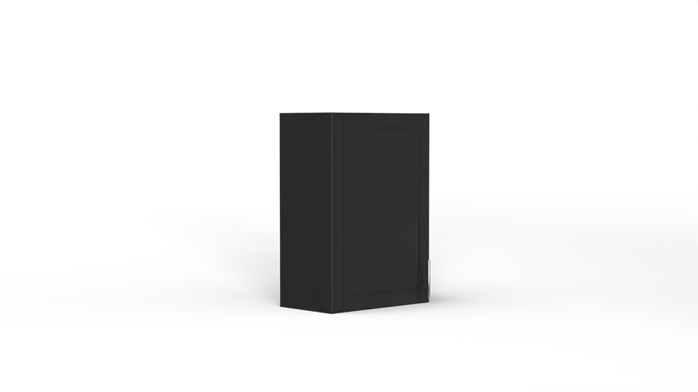 21 Inch Above Counter Wall Mount Cabinet Left Hinge Black