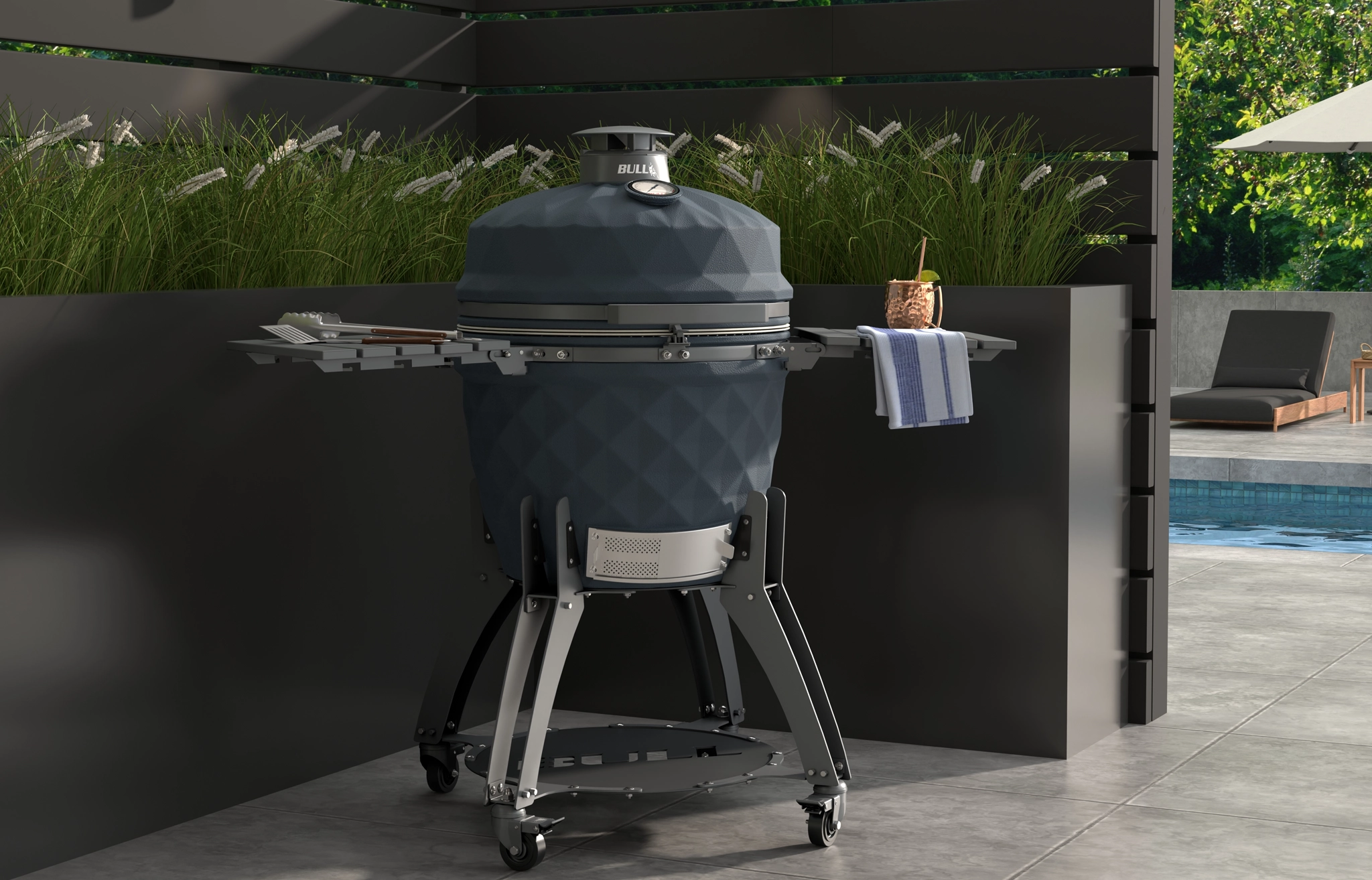 Blackhorn 24" Ceramic Grill and Cart lifestyle image