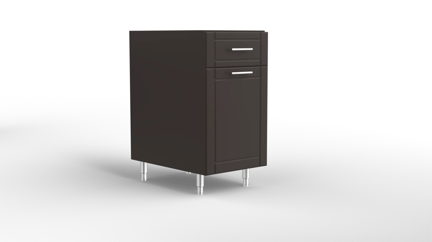 18 Inch Cabinet Base Dual Waste Basket With Drawer Brown