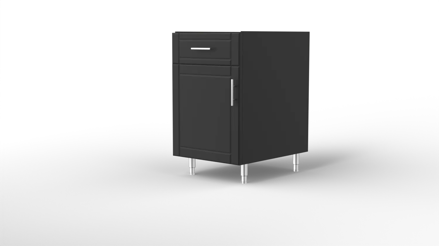 21 Inch Cabinet Base Left Hinge Door and Drawer Black