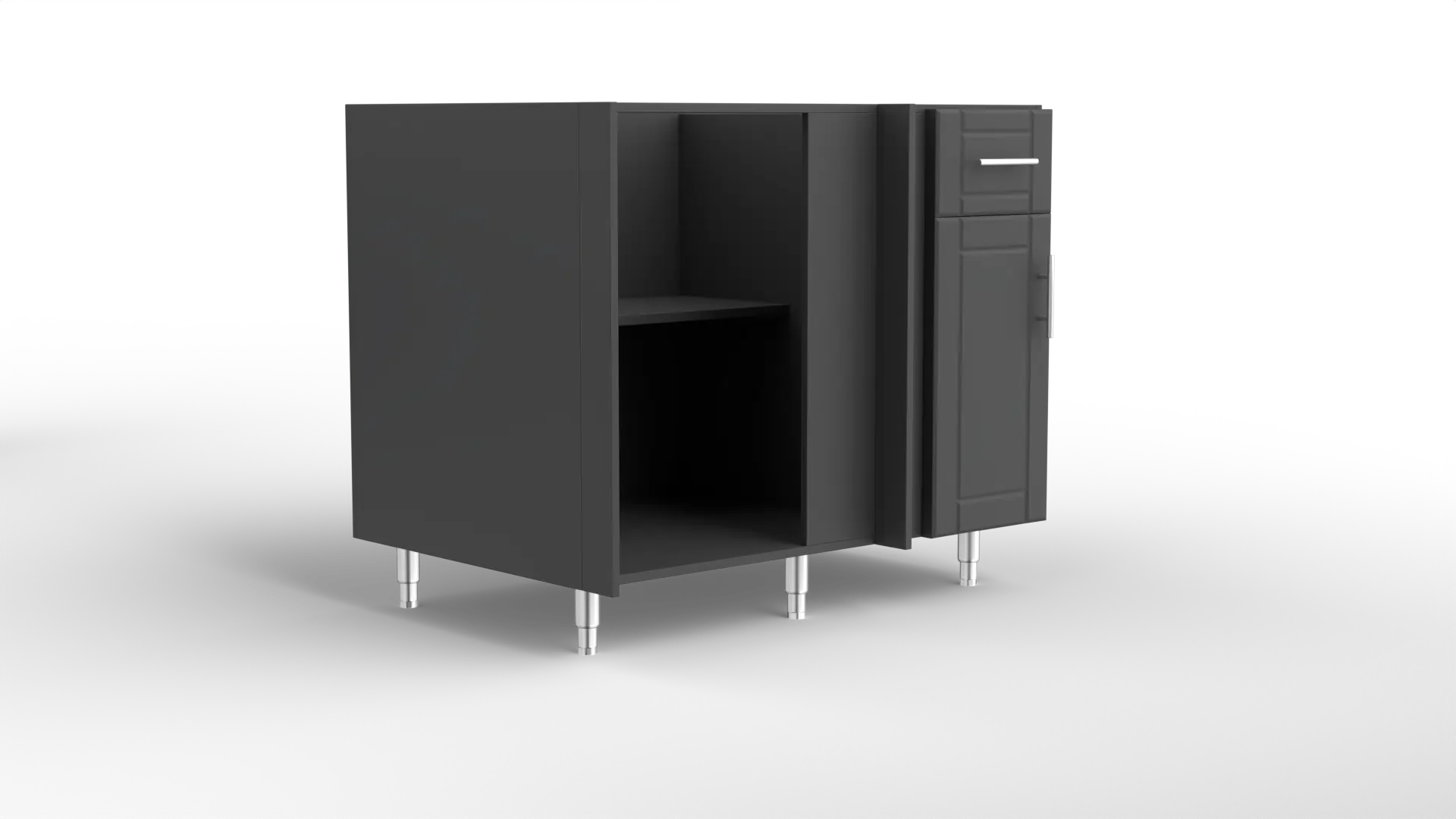 42 Inch Base With Blind Corner For Right Return Charcoal