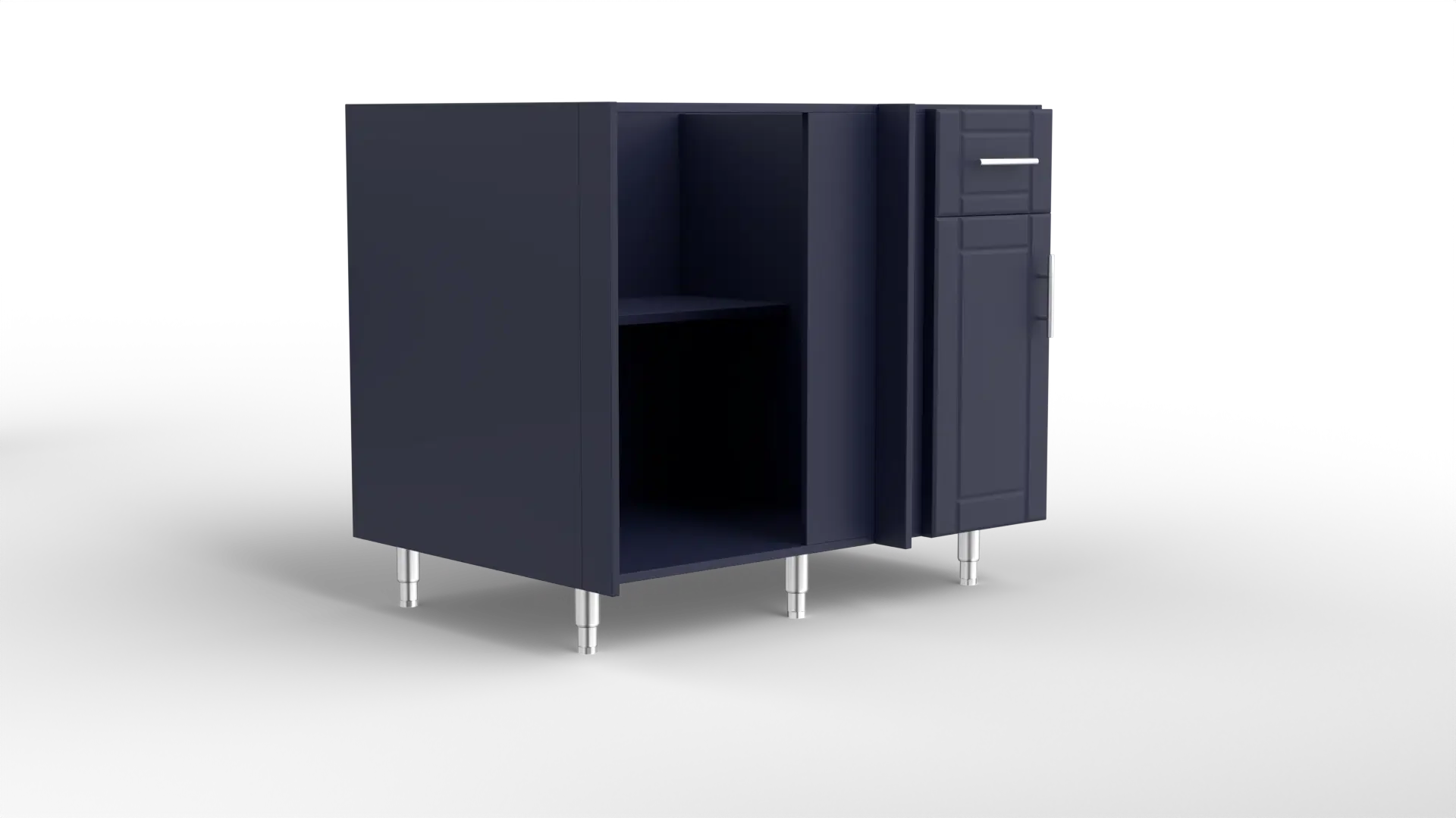 42 Inch Base With Blind Corner For Right Return Wavy Blue