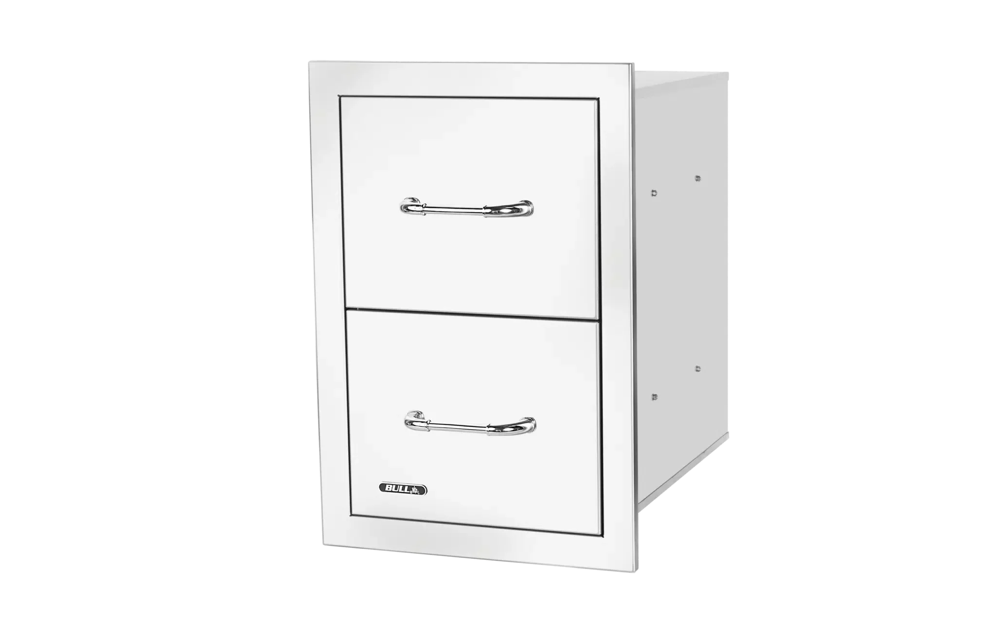 Stainless Steel Double Drawer with Reveal Right Side View