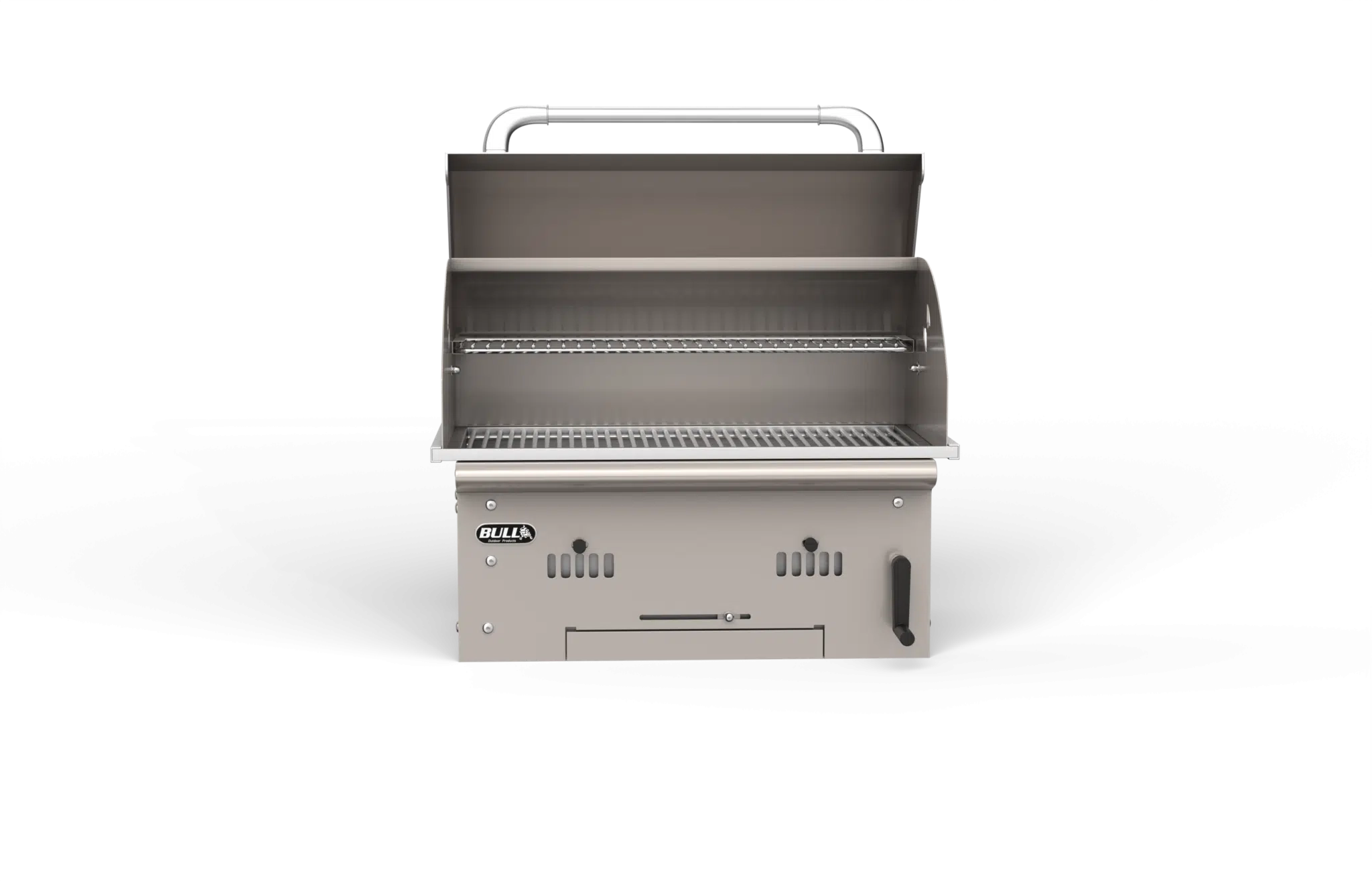 Bison Premium Outdoor Charcoal Grill Head Open Center View