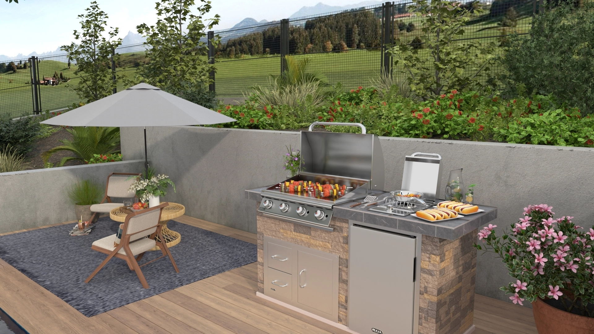 30 Inch Commercial Style Griddle Head for Outdoor Kitchen Lifestyle